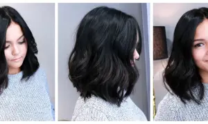 Titta på den här snygga nyanseringen hemma! En mörk, vågig frisyr som ger en sofistikerad look.