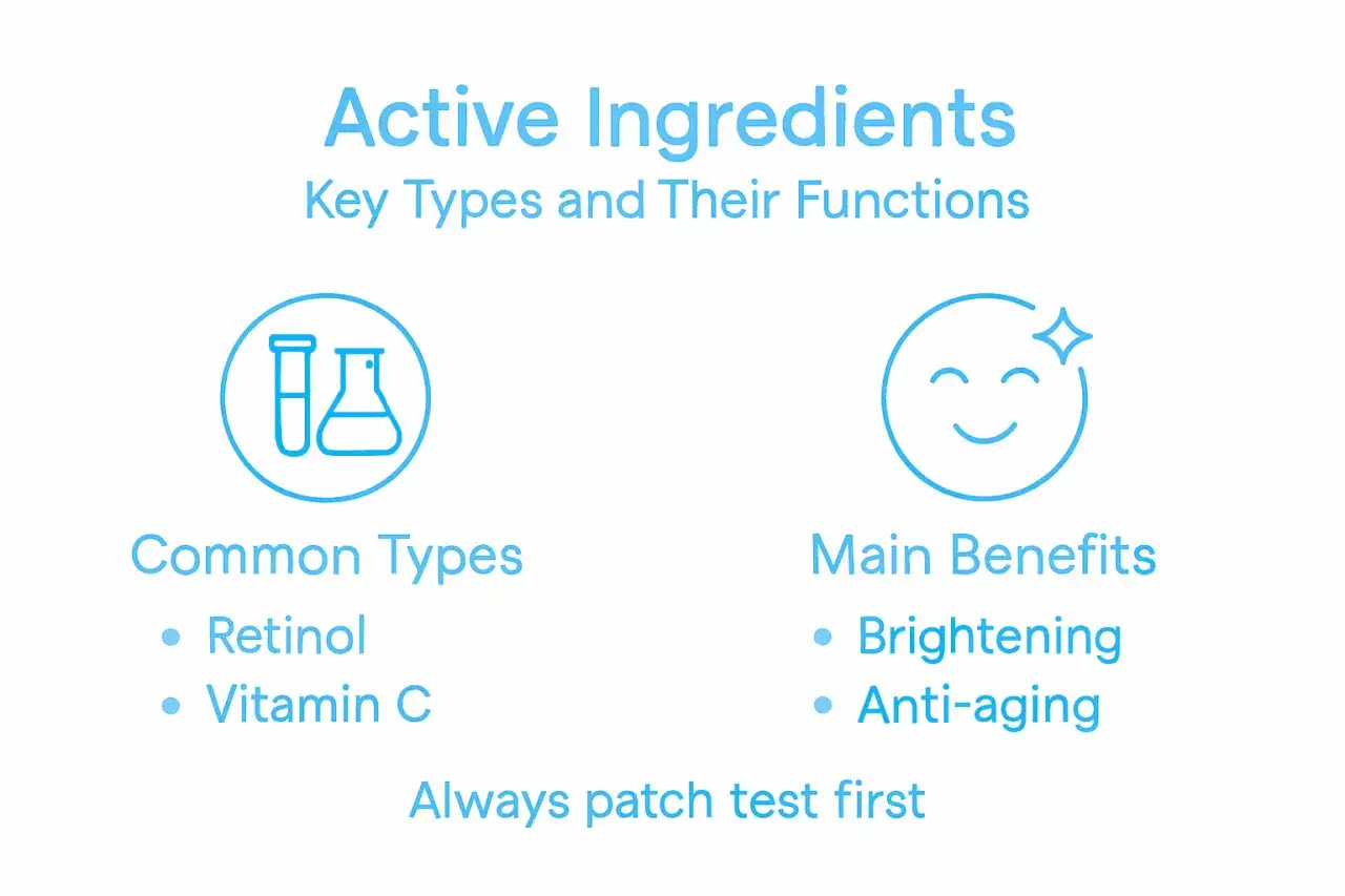 Aktiv hudvård: vanliga ingredienser som retinol och C-vitamin ger lyster och motverkar åldrande. Testa alltid först.